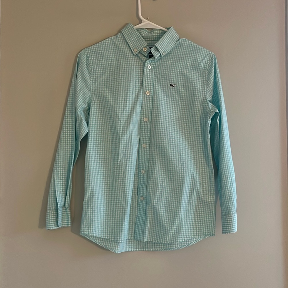 Boys vineyard, vines, button-down whale shirt